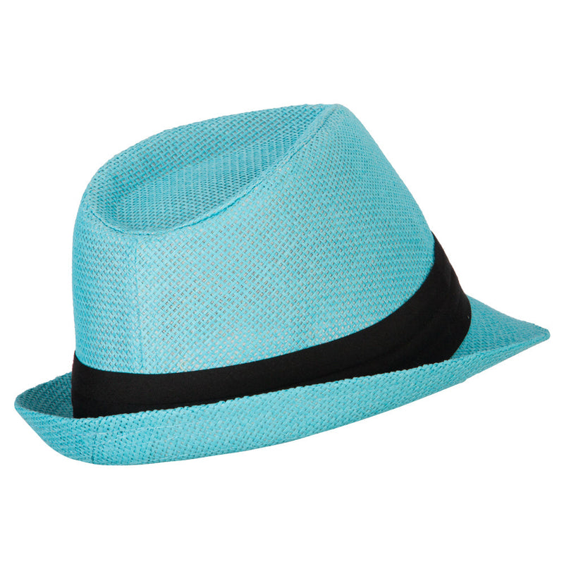Youth Paper Straw Pinch Top Fedora Hat