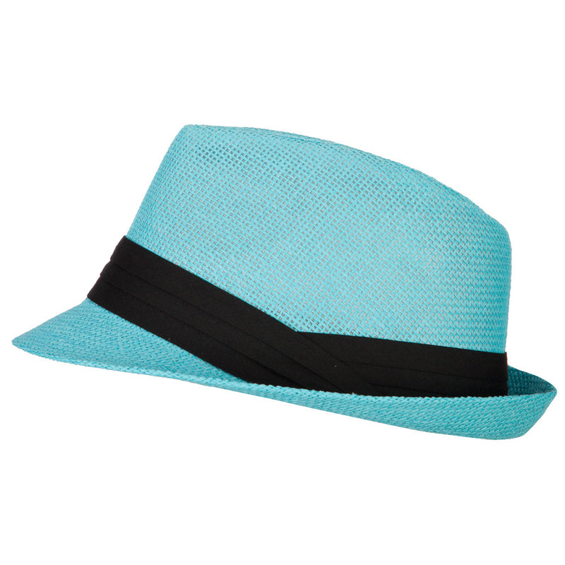 Youth Paper Straw Pinch Top Fedora Hat