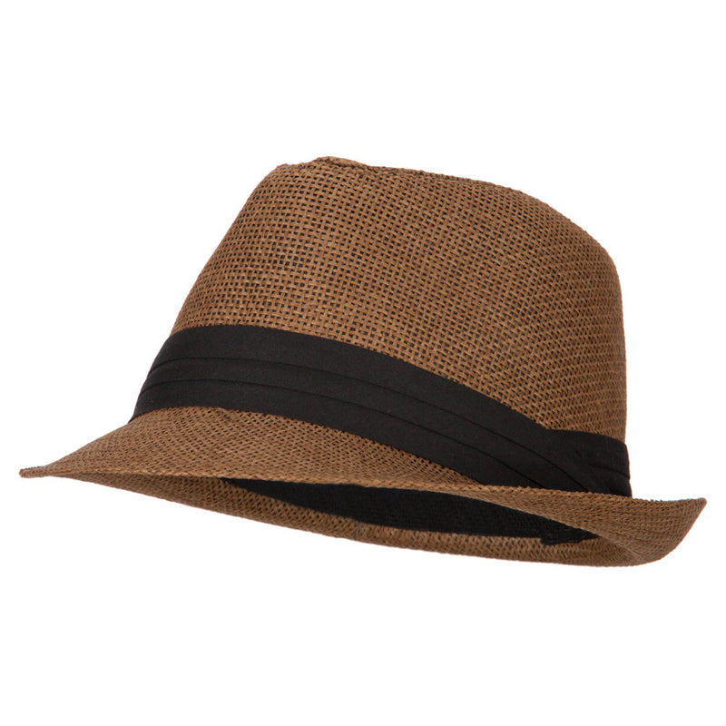 Youth Paper Straw Pinch Top Fedora Hat