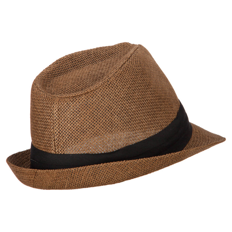 Youth Paper Straw Pinch Top Fedora Hat