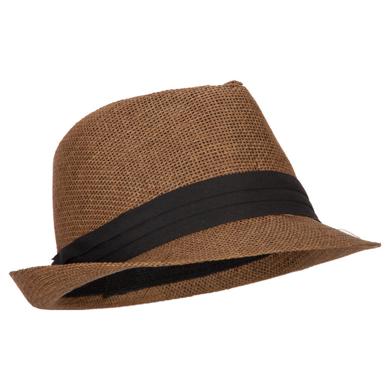 Youth Paper Straw Pinch Top Fedora Hat
