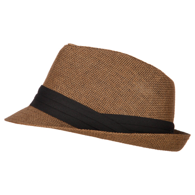 Youth Paper Straw Pinch Top Fedora Hat