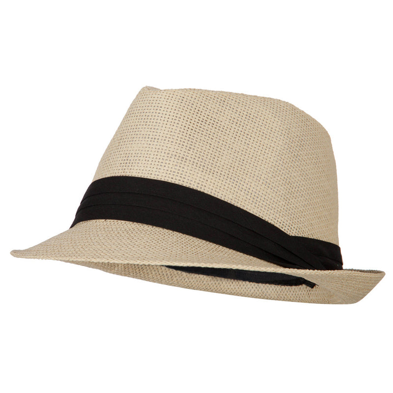 Youth Paper Straw Pinch Top Fedora Hat