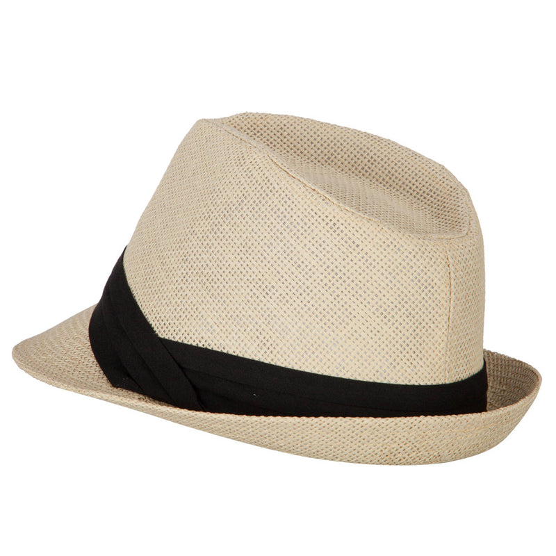 Youth Paper Straw Pinch Top Fedora Hat