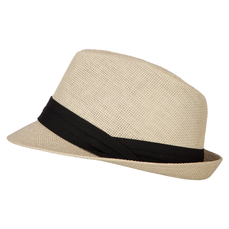 Youth Paper Straw Pinch Top Fedora Hat