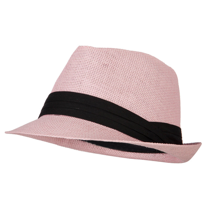 Youth Paper Straw Pinch Top Fedora Hat