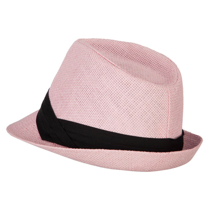 Youth Paper Straw Pinch Top Fedora Hat