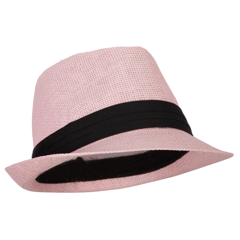 Youth Paper Straw Pinch Top Fedora Hat