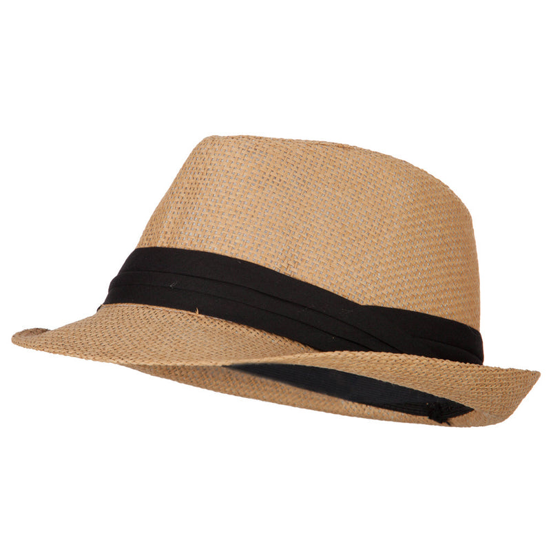 Youth Paper Straw Pinch Top Fedora Hat