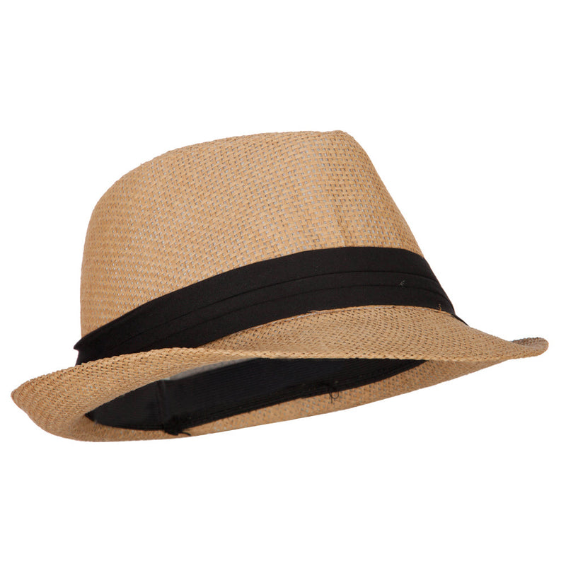 Youth Paper Straw Pinch Top Fedora Hat