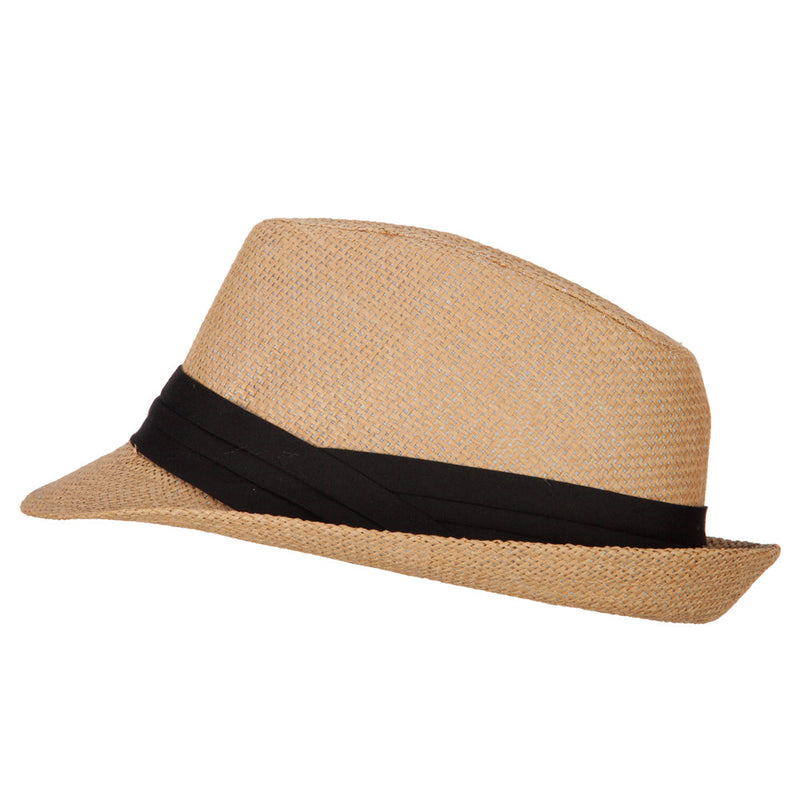 Youth Paper Straw Pinch Top Fedora Hat