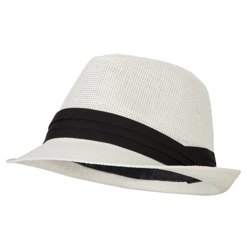 Youth Paper Straw Pinch Top Fedora Hat