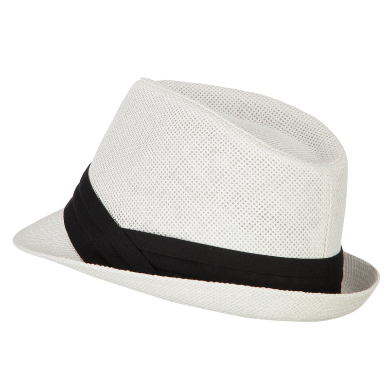Youth Paper Straw Pinch Top Fedora Hat