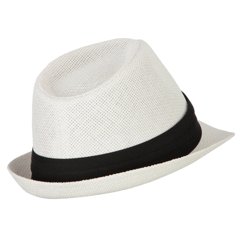 Youth Paper Straw Pinch Top Fedora Hat