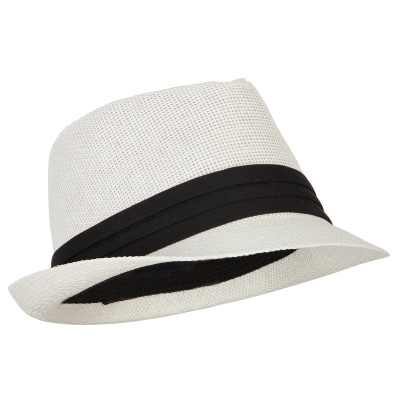 Youth Paper Straw Pinch Top Fedora Hat
