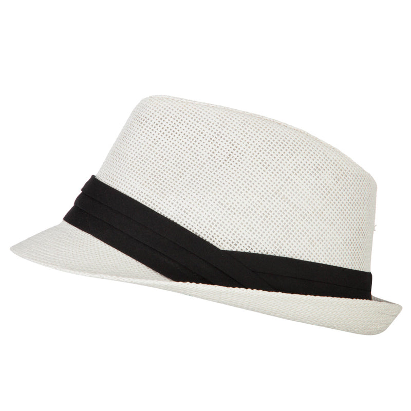 Youth Paper Straw Pinch Top Fedora Hat