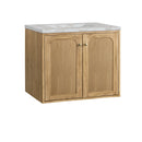 James Martin Laurent 30" Dual Mount Single Bathroom Vanity, Light Natural Oak