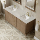James Martin Kinnsden 72" Double Bathroom Vanity, Weathered Oak