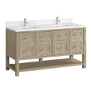 James Martin Breckenridge 60" Double Bathroom Vanity, Whitewashed Oak