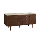 James Martin Amberly 72" Dual Mount Double Bathroom Vanity, Mid-Century Walnut