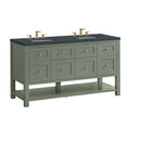 James Martin Breckenridge 60" Double Bathroom Vanity, Smokey Celadon