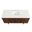 James Martin Amberly 60" Dual Mount Single Bathroom Vanity, Mid-Century Walnut