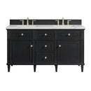 James Martin Lorelai 60" Double Bathroom Vanity, Black Onyx