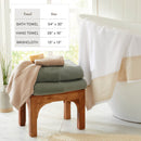 Cotton Linen-Like Border 6-Piece Towel Set - Priya Collection by Great Bay Home
