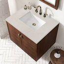 James Martin Amberly 30" Dual Mount Single Bathroom Vanity, Mid-Century Walnut