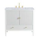 James Martin Myrrin 36" Single Bathroom Vanity, Bright White