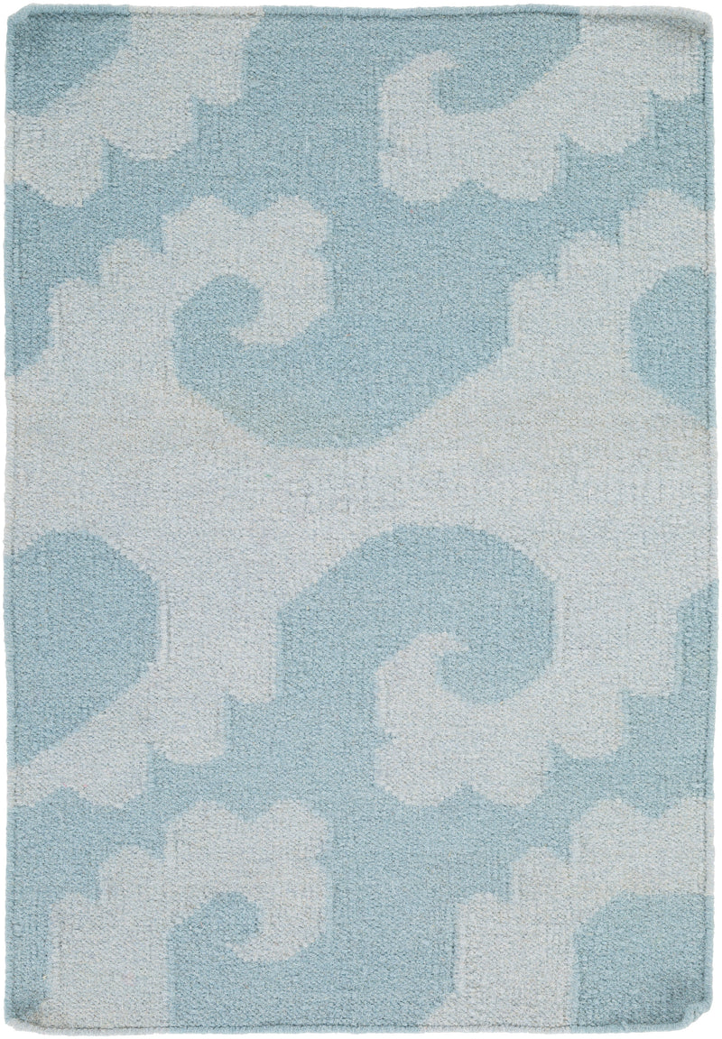 Belgium Coastal Sky Blue/Aqua Area Rug