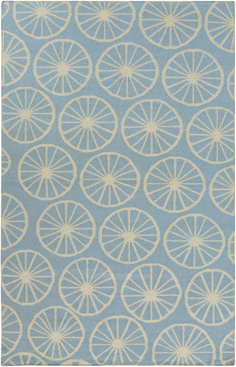 Belknap Coastal Bright Blue/Khaki Area Rug