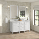 James Martin Lorelai 60" Double Bathroom Vanity, Bright White