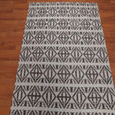 5' x 7' Handmade Geometric Graphic Wool Modern Flatweave Area Rug Beige