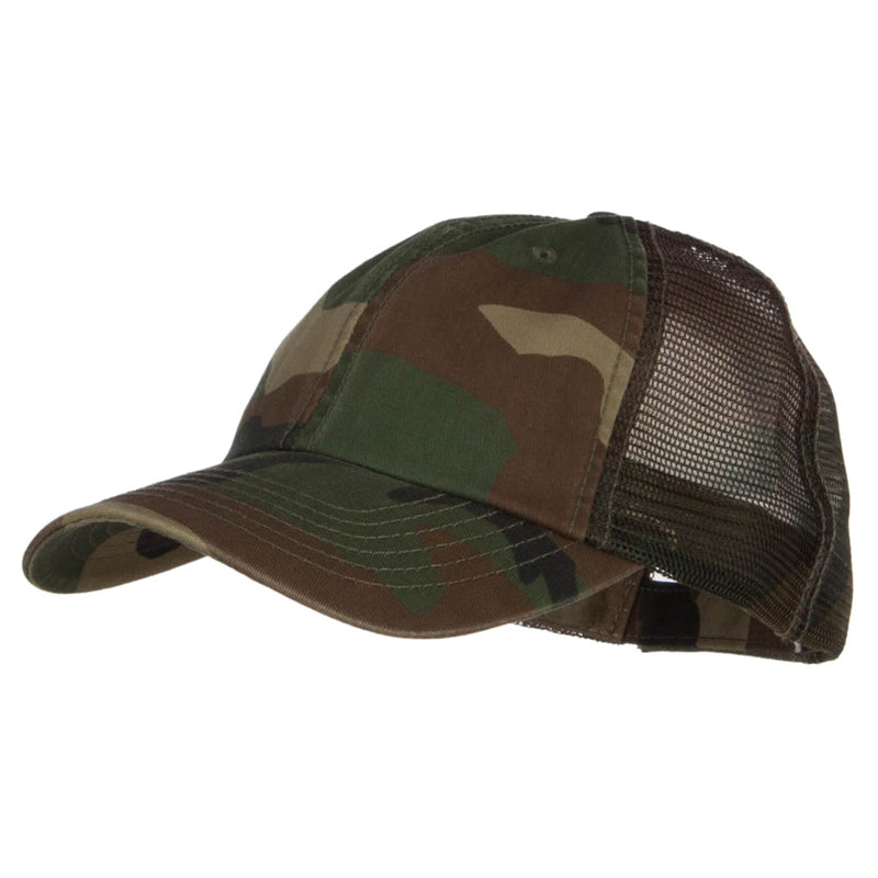 Enzyme Washed Camouflage Trucker Cap