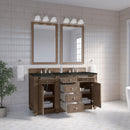 James Martin Bristol 60" Double Bathroom Vanity, Whitewashed Walnut