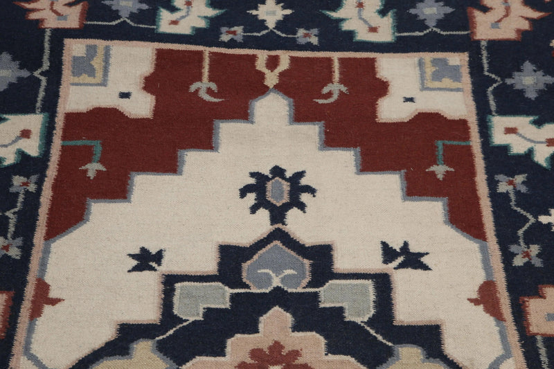 4' x 6' Hand knotted Traditional Dhurry Flatweave 100% wool area rug Ivory