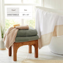Cotton Linen-Like Border 6-Piece Towel Set - Priya Collection by Great Bay Home
