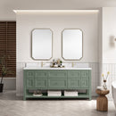 James Martin Breckenridge 72" Double Bathroom Vanity, Smokey Celadon