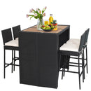 5 Pieces Patio Acacia Wood Dining Set by LJGDeals