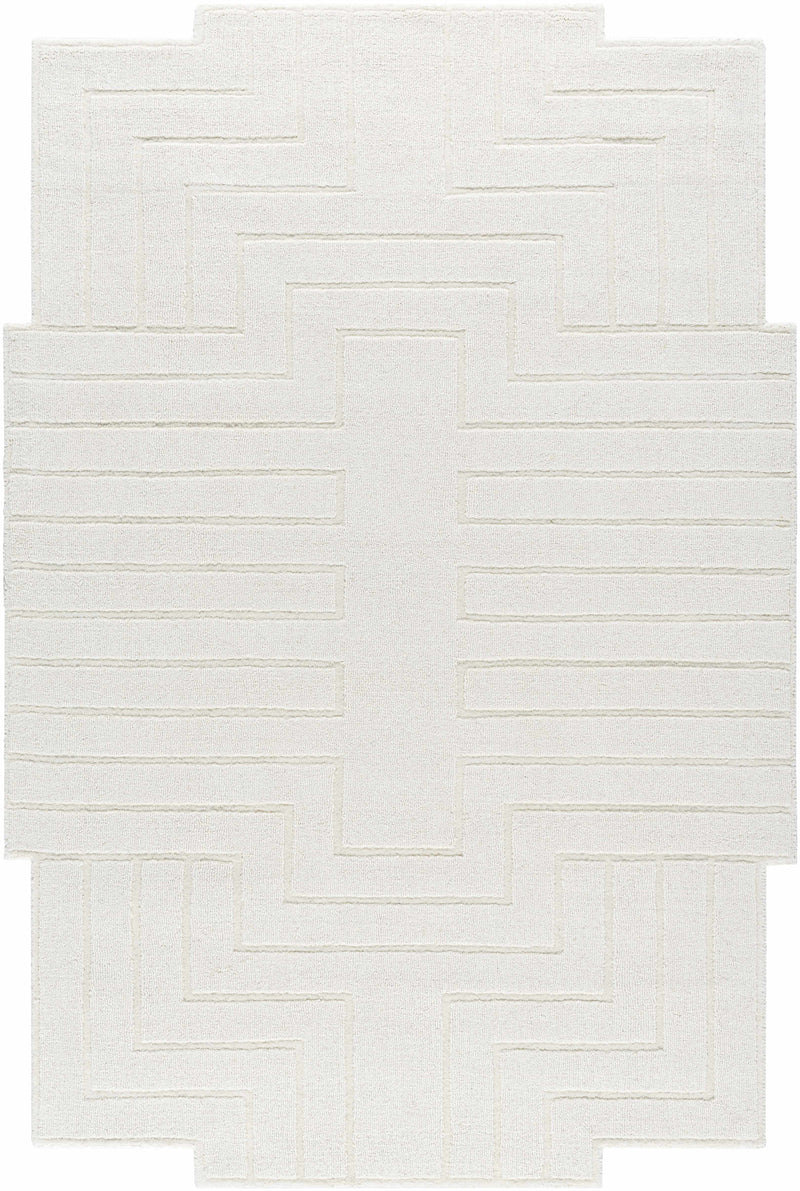 Yavor White Geometric Area Rug