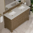 James Martin Brookfield 60" Double Bathroom Vanity, Pecan