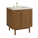 James Martin Laurent 30" Dual Mount Single Bathroom Vanity, Honey Oak