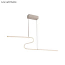 GobekUsa Z-Shaped Linear Island Light Metallic Pendant with Warm/White LED, for Dining Room and Kitchen, in Black/White