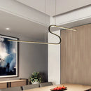 GobekUsa Z-Shaped Linear Island Light Metallic Pendant with Warm/White LED, for Dining Room and Kitchen, in Black/White