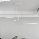GobekUsa Z-Shaped Linear Island Light Metallic Pendant with Warm/White LED, for Dining Room and Kitchen, in Black/White
