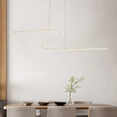 GobekUsa Z-Shaped Linear Island Light Metallic Pendant with Warm/White LED, for Dining Room and Kitchen, in Black/White