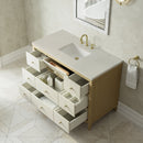 James Martin Celeste 48" Single Bathroom Vanity, Sunwashed Oak with Embossed Shagreen Drawer Fronts