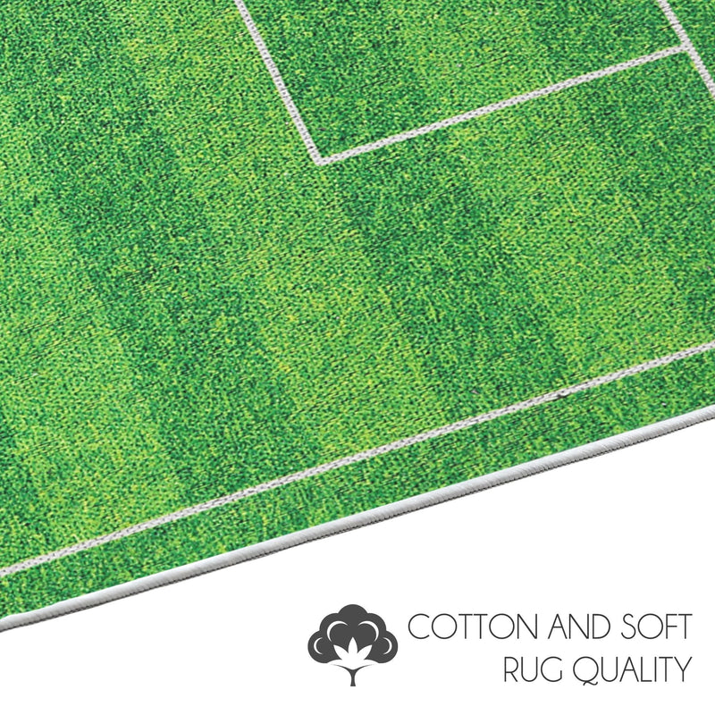 Low Pile- Non-Slip- Educational Kids Rug for Playroom |Soccer Pattern |39.5 x 59 Inches