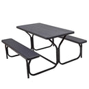 HDPE Outdoor Picnic Table Bench Set with Metal Base by LJGDeals